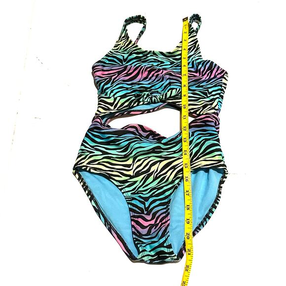 Art Class Girls Peek-A-Boo One Piece Leopard Print Swimsuit Girls M 7/8 - Picture 6 of 7